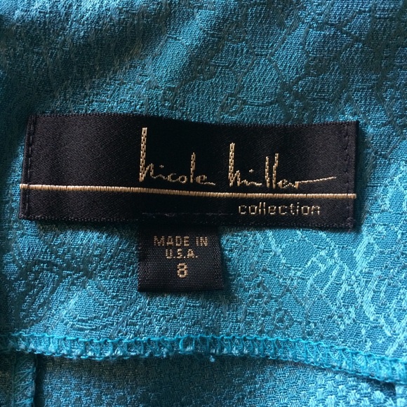 Nicole Miller teal sheath gown - Picture 11 of 13